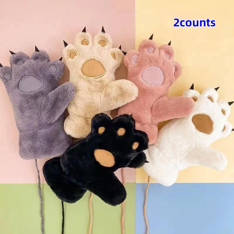 Cute Bear Paw Design Gloves, 1 Pair Winter Warm Gloves, Outdoor Cycling Gloves, Sports & Outdoor Accessories for Women & Girls