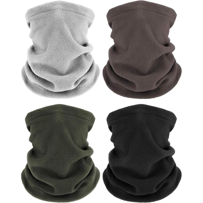 4 Count Winter Neck Warmers Fleece Gaiter Windproof Face Covering