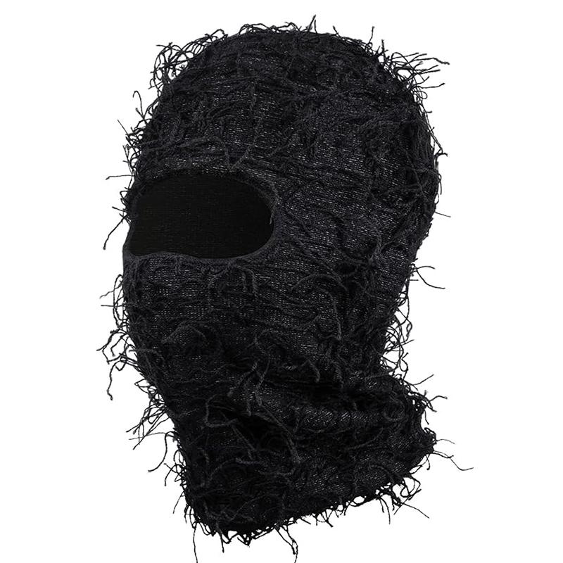 Balaclava Distressed Ski Mask,Knitted Full Face Mask Beanie Cap Winter Neck Warmer for Men Women One Size Fits All