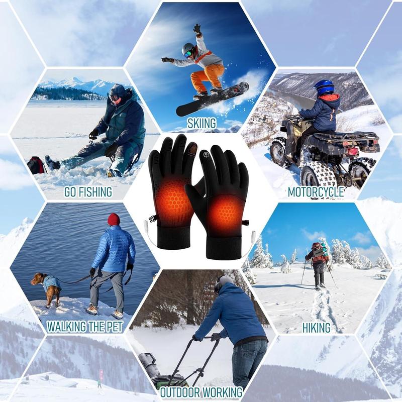 USB Heated Gloves, 1 Pair All-finger Hand Warmer, Double-sided Heating Hand Warmer, Winter Outdoor Skiing Gifts Biking Hiking, Christmas Gift