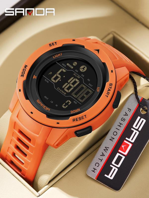 Men's Sporty Digital Watch, Fashionable Digital Watch with Luminous Dial, Digital Display Waterproof Watch for Men