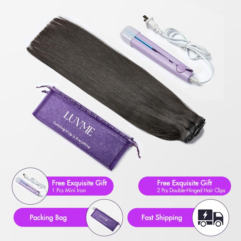 LUVME 100% Virgin Human Hair Extensions 135g Pack Straight, Body Wave, Kinky Curly, Yaki Straight Clip-In 01ACCU