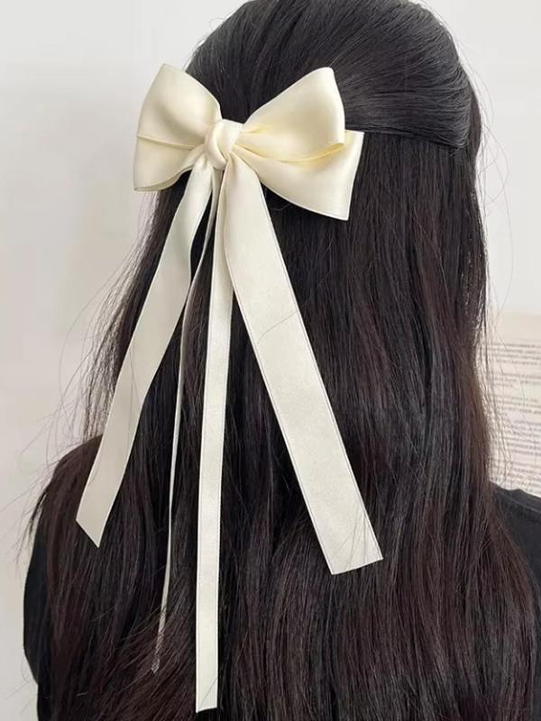 Women's Elegant Bow Ribbon Design Hair Clips, Cute Trendy Hair Clips, Fashionable Hair Accessories for Women & Girls