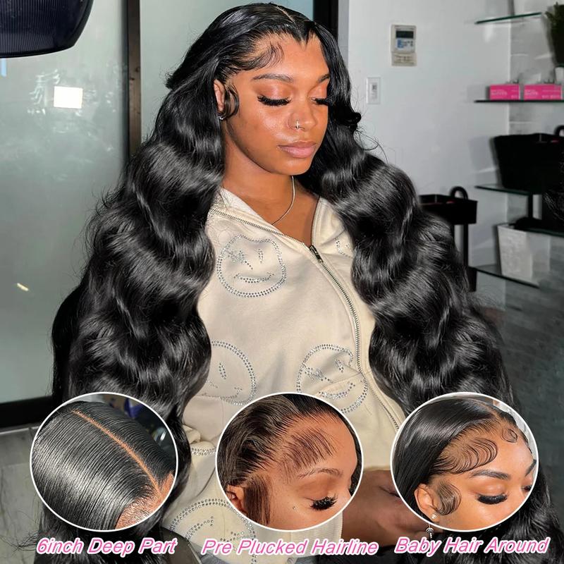 Body Wave 13x6 HD Lace Front Human Hair Wigs 200% density Pre plucked  Lace Frontal Human Hair Wigs For Women With Baby Hair