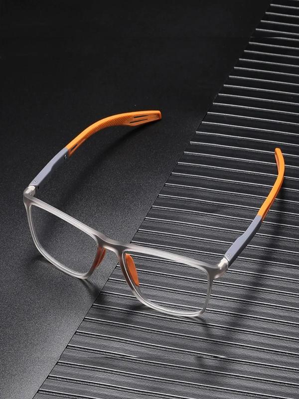 Square Color Block Clear Lenses Eyeglasses for Everyday Use, Basic Eyeglasses for Work, Daily Clothing Decor, Perfect for Student with Lens Cleaning Cloth Case