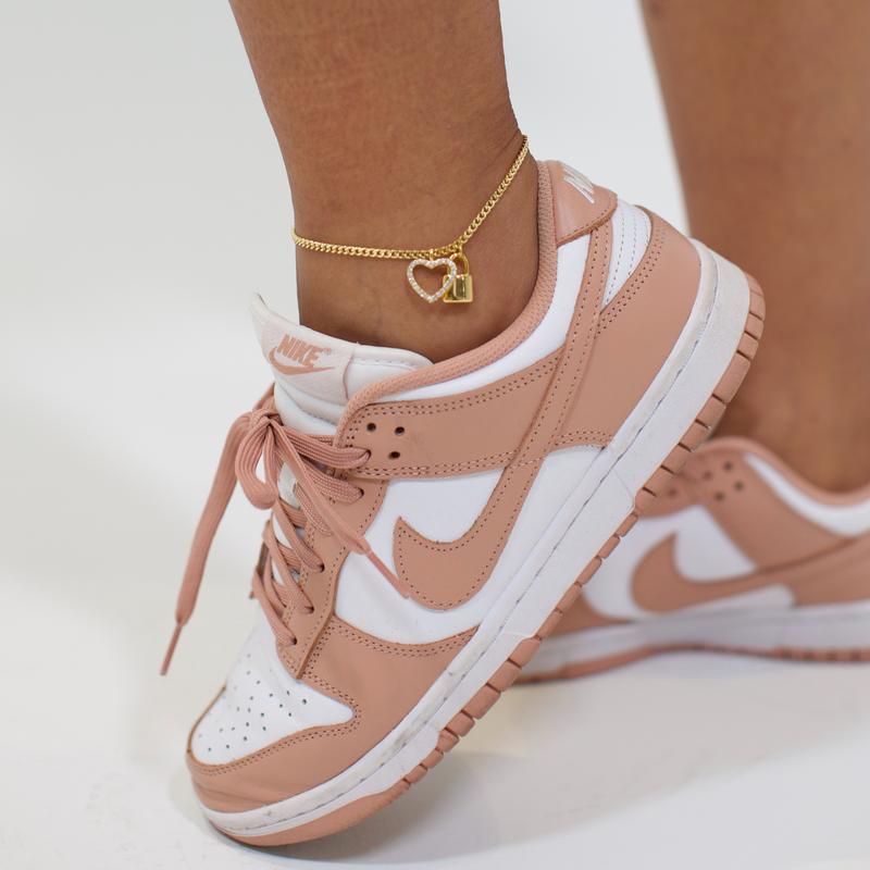 Heart on Lock Anklet