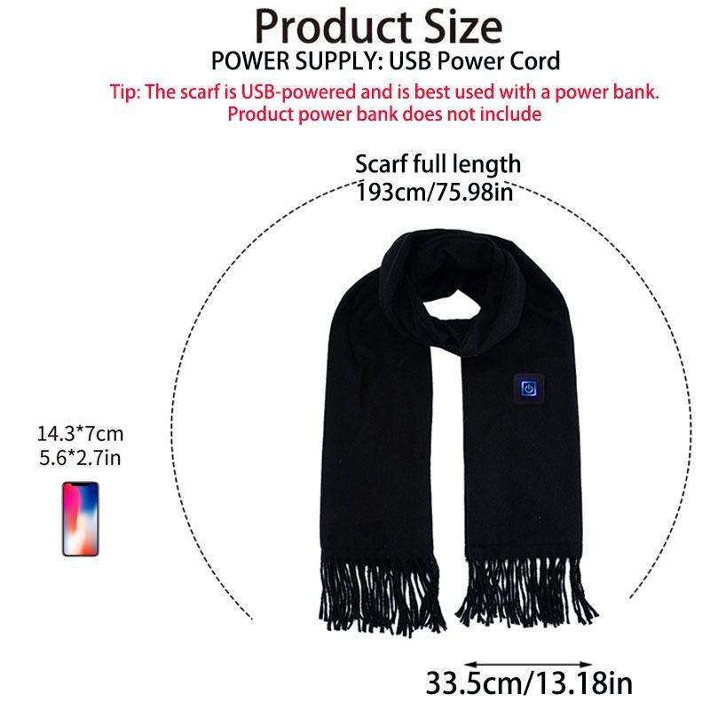 Plug-and-Play Heated Scarf, Electric Heating Scarf with Neck Heating Pad, Soft Warm Neck Scarf for Men & Women, Winter Gifts