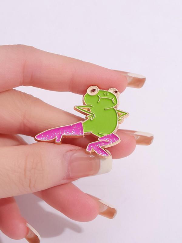 Cute Cartoon Frog Design Brooch, Fashion Brooch for Women & Men, Enamel Pin Suitable for Backpacks, Jeans, Scarves, Hats Decoration