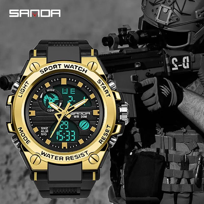 Men's Multi-Functional Military Style Digital Watch by SANDA: Waterproof and Fashionable for 2020