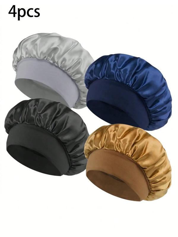 Women's Plain Color Hair Bonnets, 2024 New Style Trendy Soft Comfy Sleeping Bonnets Hats for Preserving Hairstyle, Chic Accessories for Daily Use Summer 2024