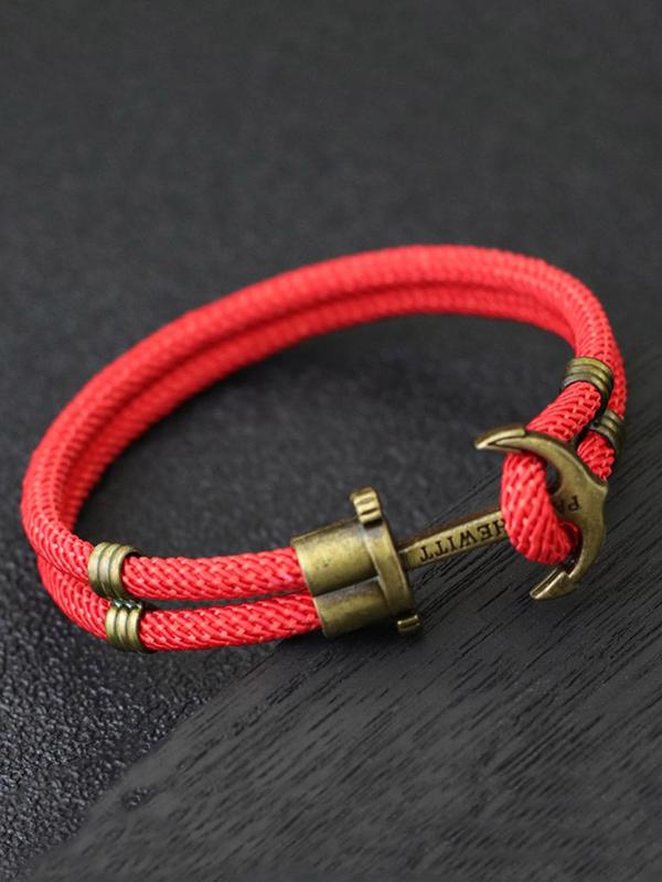 Fashion Vintage Anchor Bracelet, 1 Count Men's Classic Bracelet, Fashionable Hand Jewelry for Men, Casual Matching Jewelry for Party, Daily Clothing Decor