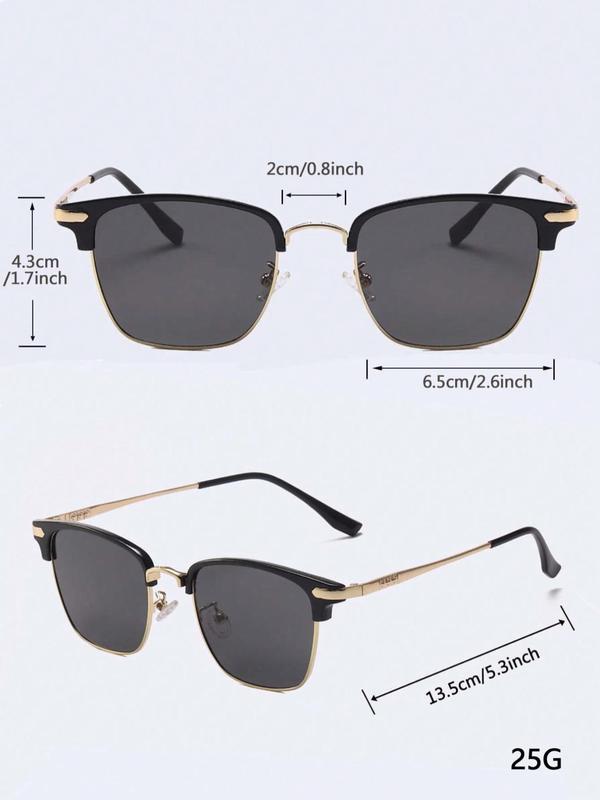 Summer Unisex  Simple Style Plain Color Square Sunglasses, Casual Trendy Glasses for Women & Men for Everyday Use, Fashion Sunglasses for Outdoor Activities, Sunglass Trend 2024