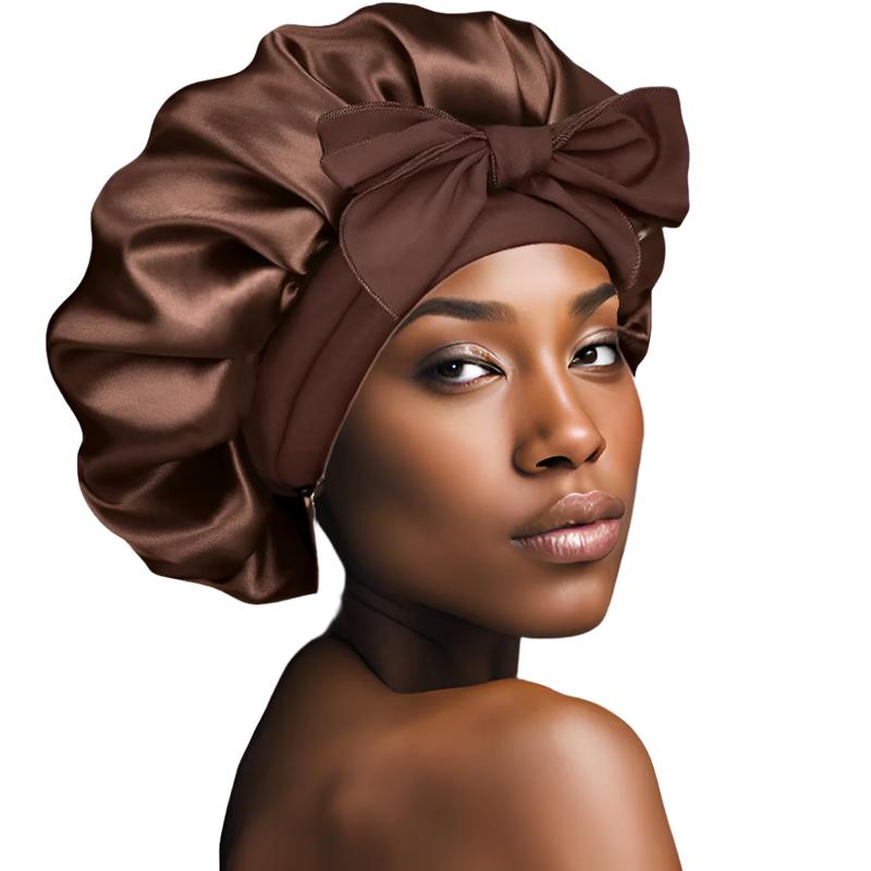 Combo 3 of Satin Bonnet Silk Bonnet for Sleeping Hair Bonnet with Tie Band Head Wrap Bonnets for Black Women Curly Natural Hair