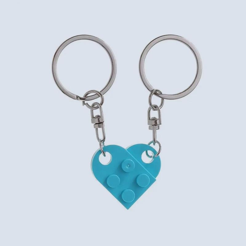 Matching Connecting Brick Keychain for Couples and Best Friends High Quality Durable Gifts for Him Gifts for Her Anniversary Birthday Father's Day Building Blocks Valentine's Day