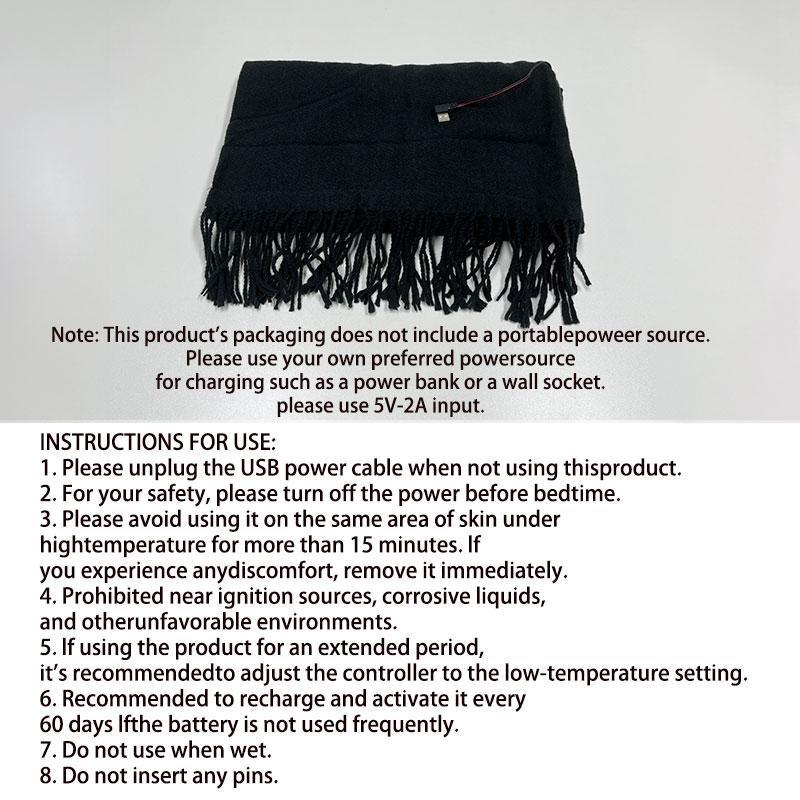 Plug-and-Play Heated Scarf, Electric Heating Scarf with Neck Heating Pad, Soft Warm Neck Scarf for Men & Women, Winter Gifts