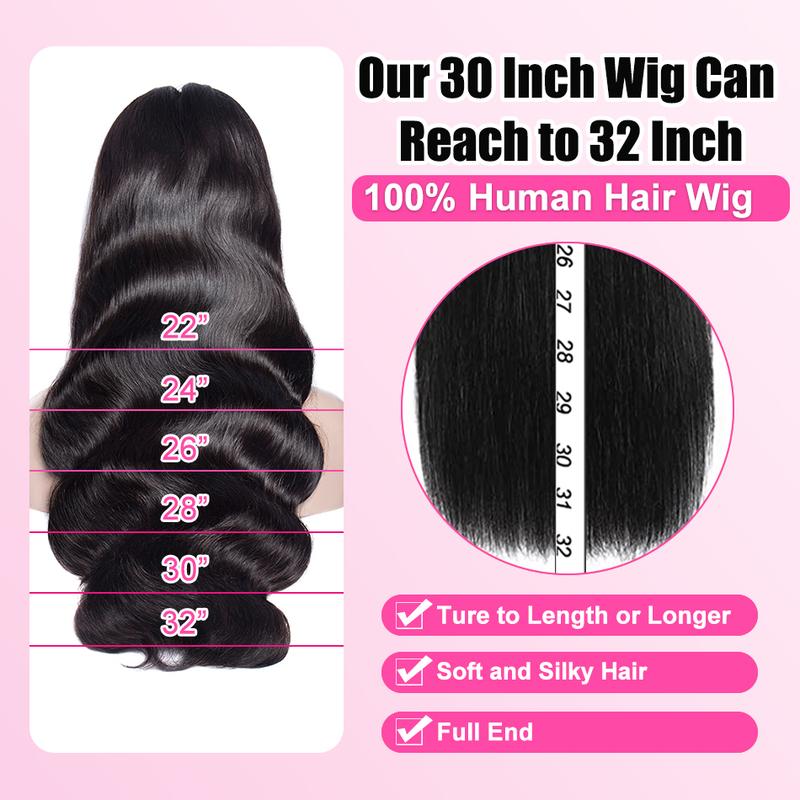 Body Wave 13x6 HD Lace Front Human Hair Wigs 200% density Pre plucked  Lace Frontal Human Hair Wigs For Women With Baby Hair