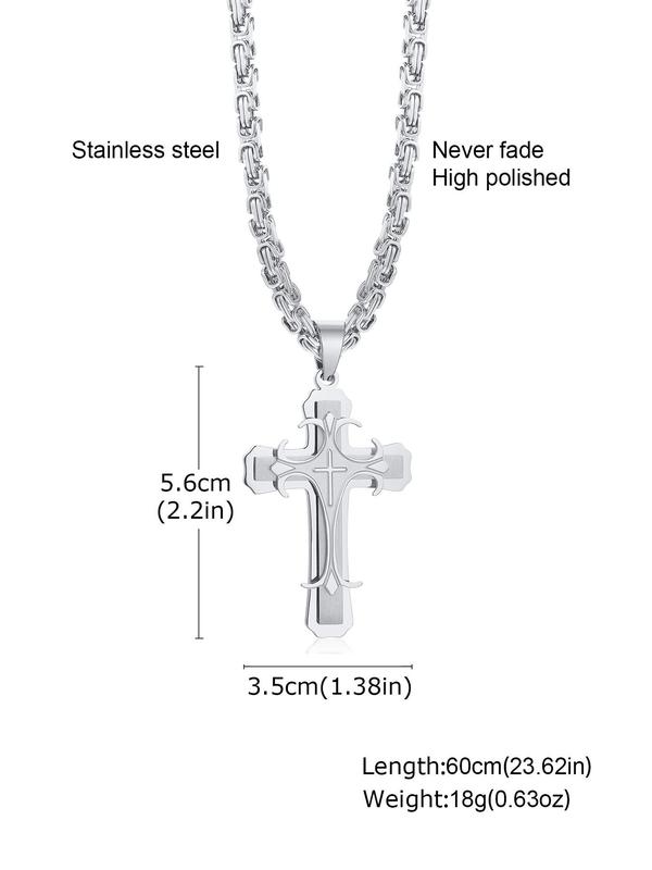 Punk Style Stainless Steel Layered Cross Necklace, Fashion Jewelry for Party, Daily Clothing Decor, Trendy All-match & Exquisite Jewelry for Birthday Gift