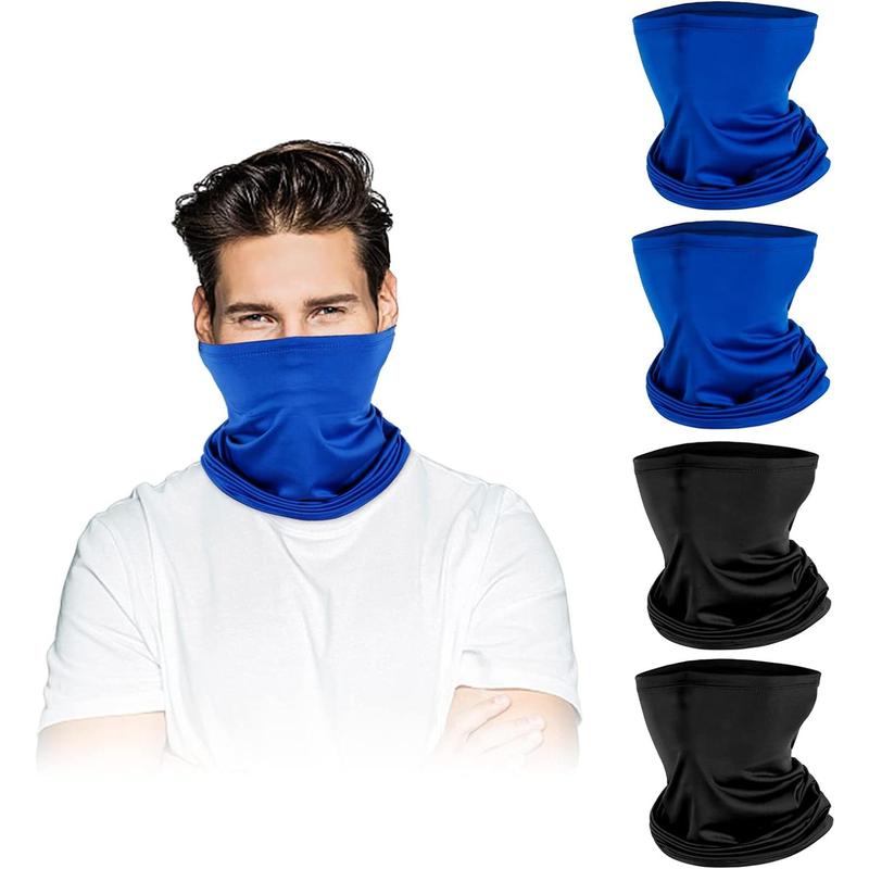 4 Pack Neck Gaiter Face Mask : Balaclava Mask & Bandana Headband for Men Women