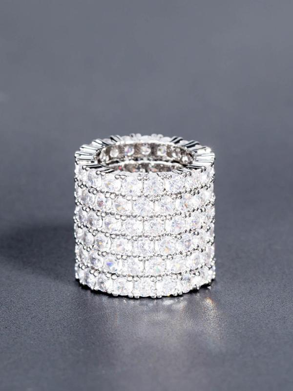 Elegant Rhinestone Decorated Ring, Fashion Accessories for Women & Men, Trendy All-match & Exquisite Jewelry for Birthday Gift