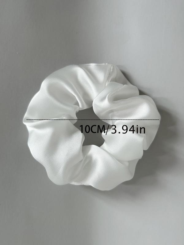 4pcs Women's Simple Plain Polyester Satin Scrunchie, Mixed Color Hair Tie, Casual Daily Hair Accessories, Fashion Accessories For Daily Use