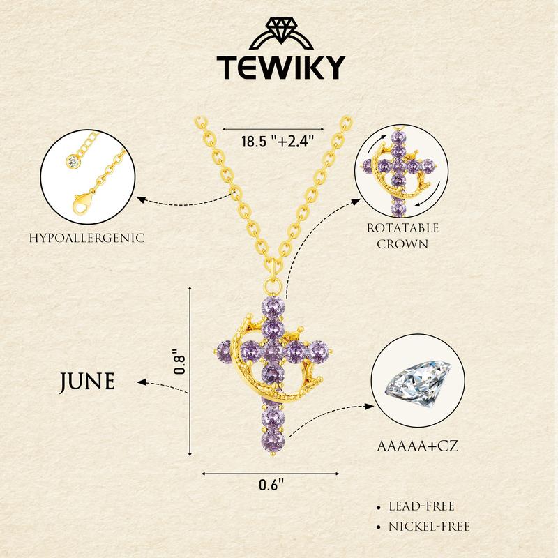 Tewiky Colorful Simple Crown & Cross Pendant Choker Necklace For Women & Men & Girls Pretty Crown Cross Necklace For Daily Party Clothing Decor Trendy All-match & Exquisite Jewelry For Black Friday Christmas Gift