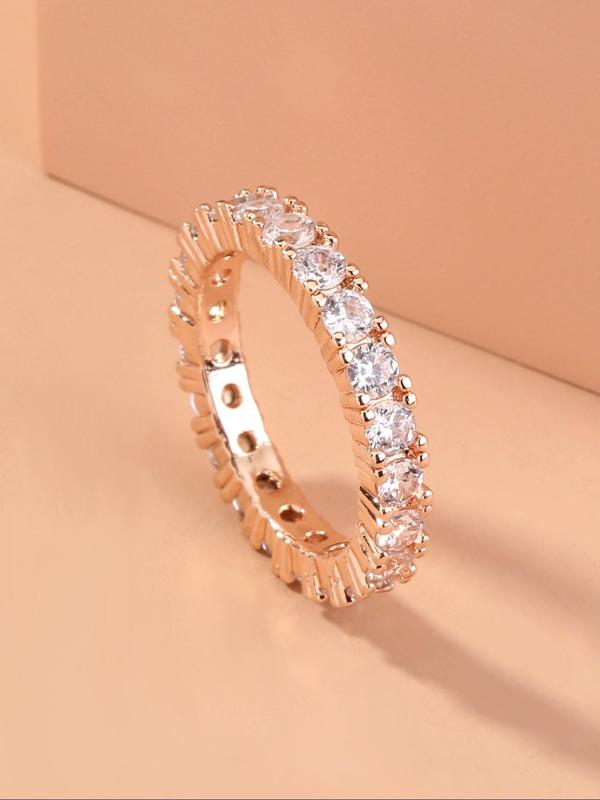 Elegant Rhinestone Decorated Ring, Fashion Accessories for Women & Men, Trendy All-match & Exquisite Jewelry for Birthday Gift