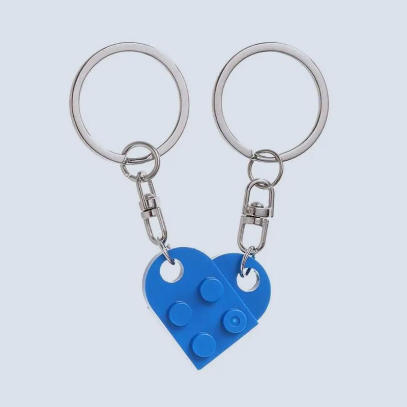 Matching Connecting Brick Keychain for Couples and Best Friends High Quality Durable Gifts for Him Gifts for Her Anniversary Birthday Father's Day Building Blocks Valentine's Day