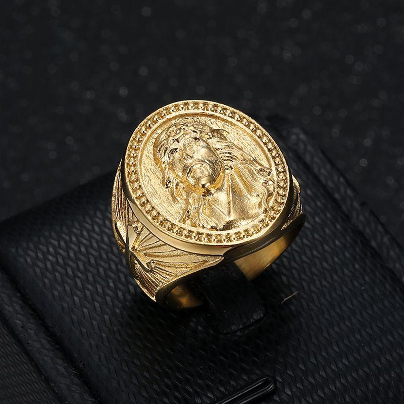 New hip hop HIPHOP ring, titanium steel vacuum electric gold-plated YS cross men's ring