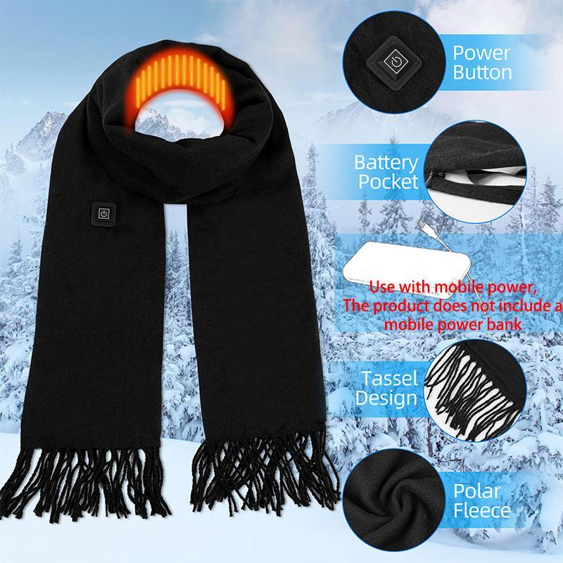 Plug-and-Play Heated Scarf, Electric Heating Scarf with Neck Heating Pad, Soft Warm Neck Scarf for Men & Women, Winter Gifts