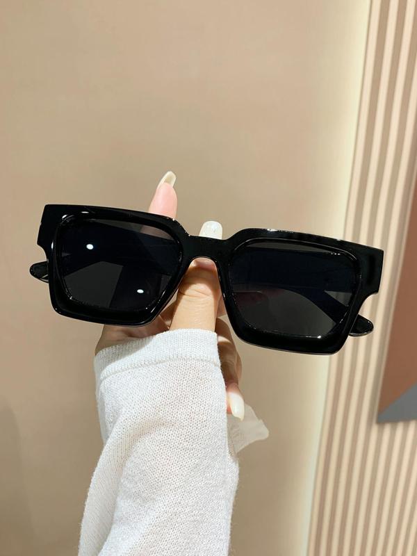 1 Pair Simple Sunglasses for Everyday Use, Summer Square Frame Fashion Sunglasses, Travel Accessories for Streetwear