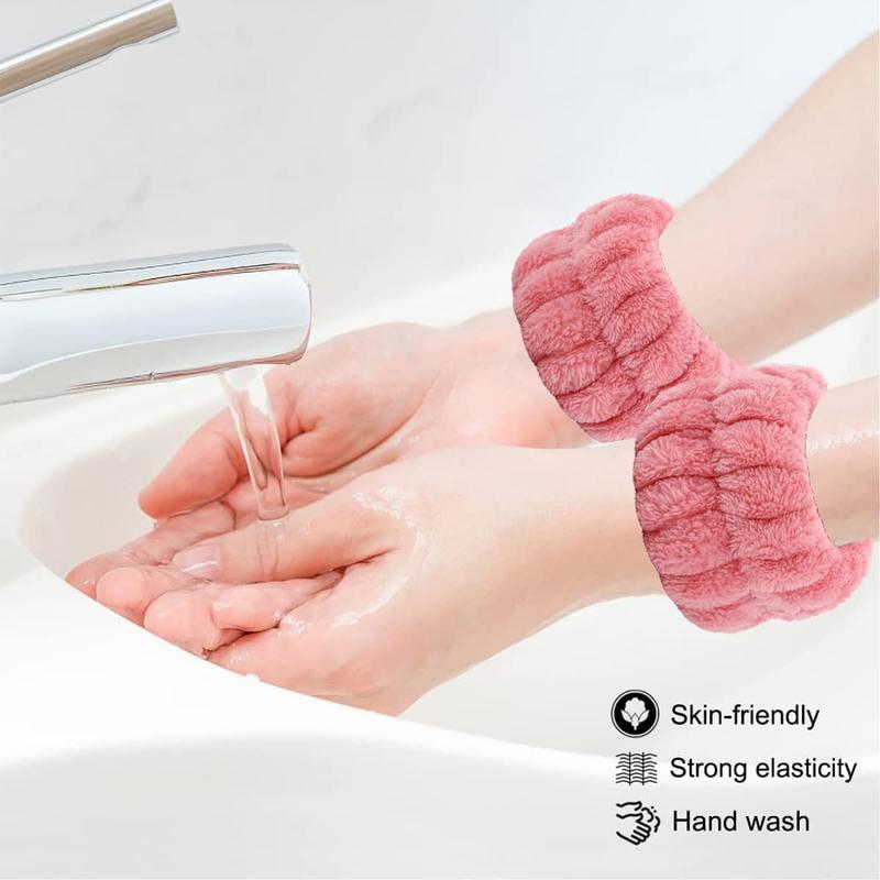 3 Pack Spa Headband Wrist Washband Scrunchies Cuffs for Washing Face Towel Wristbands Hair Headband Face Wash Wristband for Women Girls Makeup