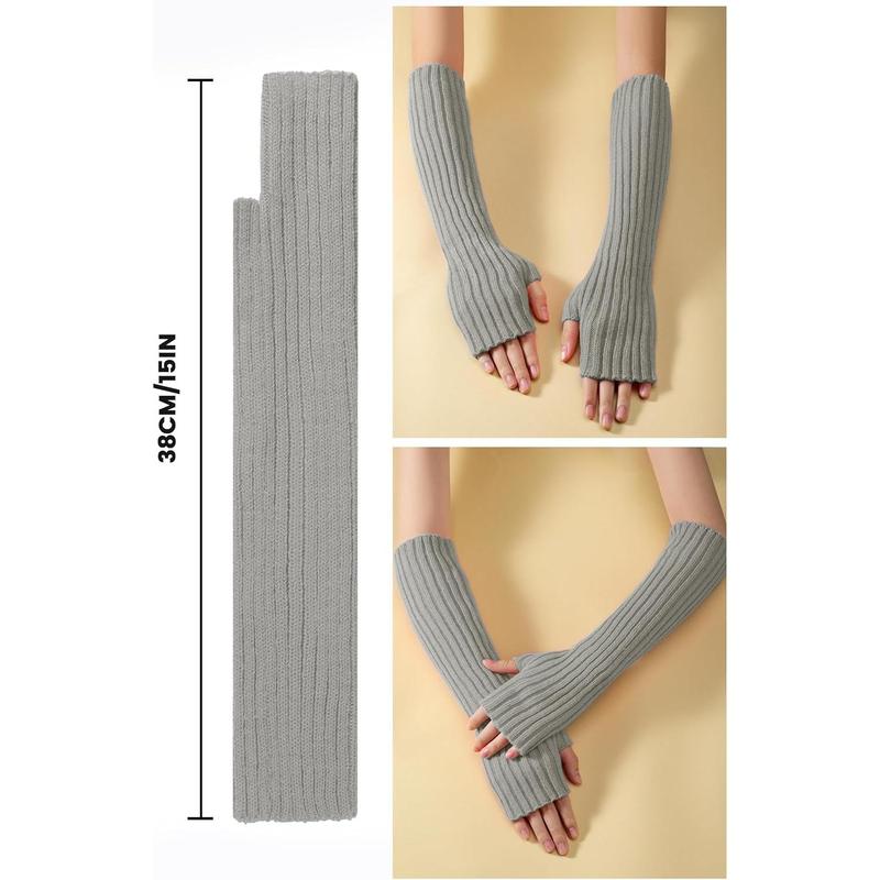 Arm Warmers, Fashion Winter Long Fingerless Gloves Knit Mitten Gloves Arm Sleeves for Women with Thumb Hole