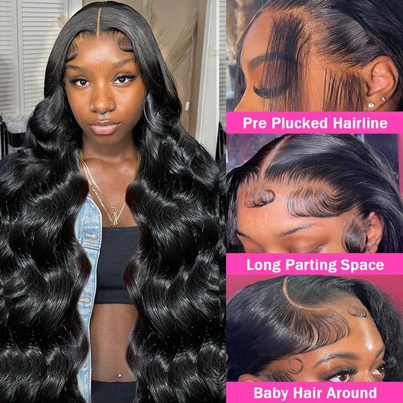 360 Full Lace Frontal Human Hair Wig Pre Plucked 30 Inch Brazilian Hair Body Wave 13x4 HD Transparent Lace Front Wigs For Women