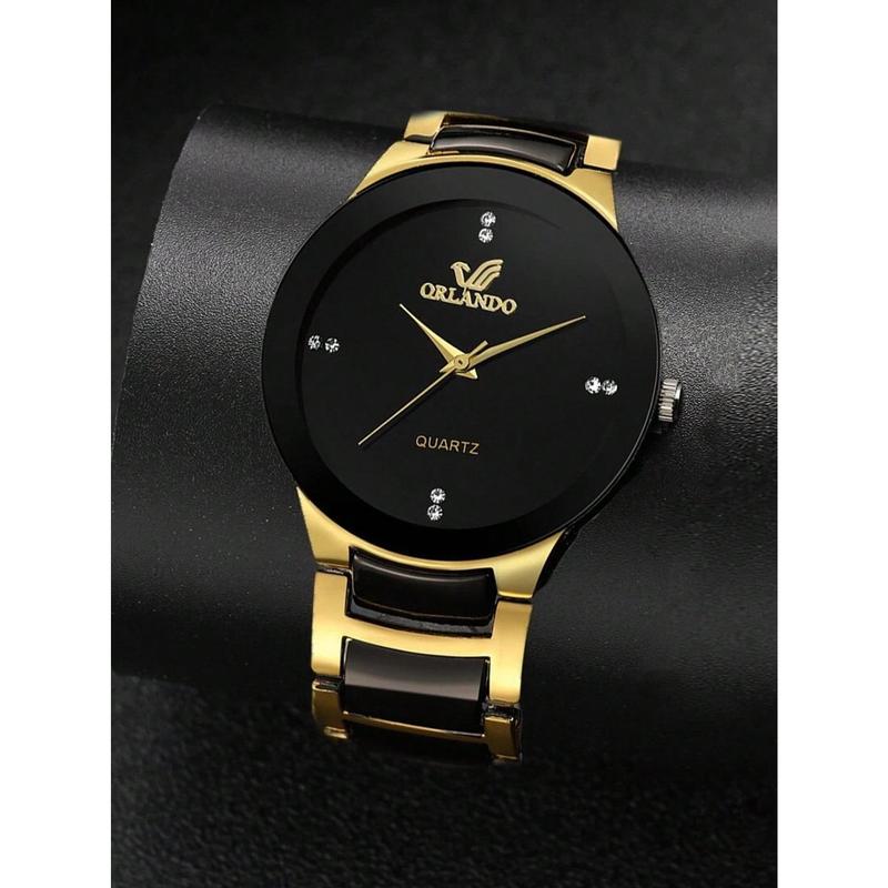 1 count Fashion Simple Digital Scale Steel Band Quartz Watch Men's Watch Gift To Friends Father's Day Gift