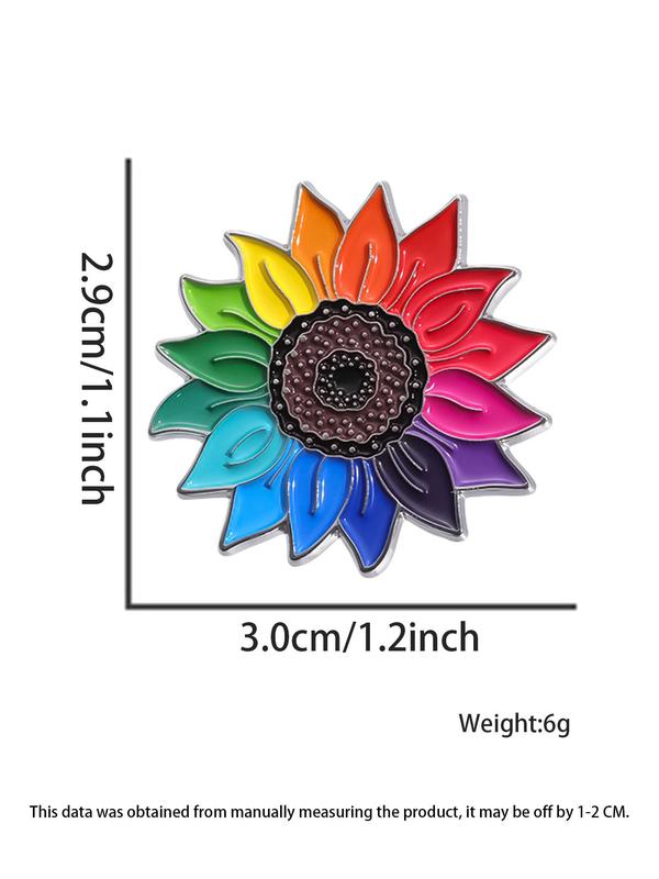 Colorful Sunflower Design Brooch, Fashion Brooch for Women & Men, Enamel Pin Suitable for Backpacks, Jeans, Scarves, Hats Decoration for Birthday Gift