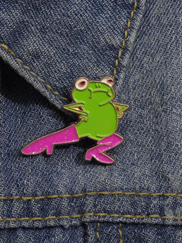 Cute Cartoon Frog Design Brooch, Fashion Brooch for Women & Men, Enamel Pin Suitable for Backpacks, Jeans, Scarves, Hats Decoration