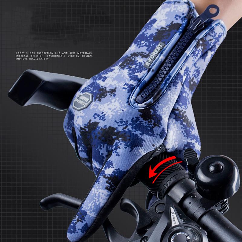 1 Piece Wam Winter Gloves Touch Screen Riding Motorcycle Sliding Waterproof Sports Gloves With Fleece