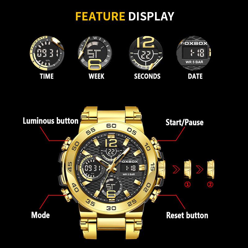 LIGE Large Disc Silicone Strap Electronic Time Setting Design Luminous Hands Waterproof Men's Watch