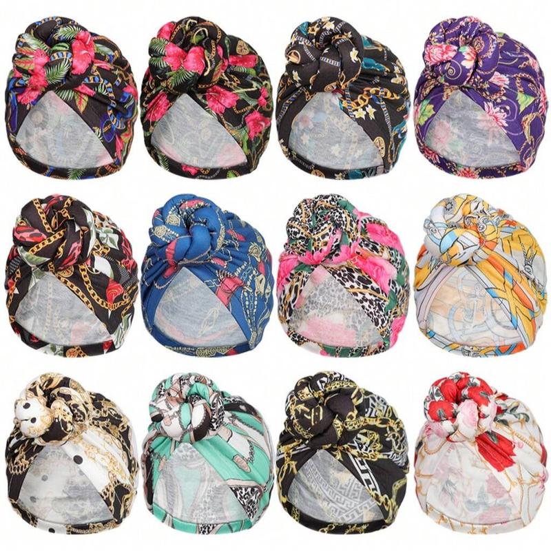 Elegant Women Turbans Solid Color Handmade Flower Knot African Fashion Chemotherapy Hat Leisure Comfortable Breathable High-End Daily Headscarf Hat