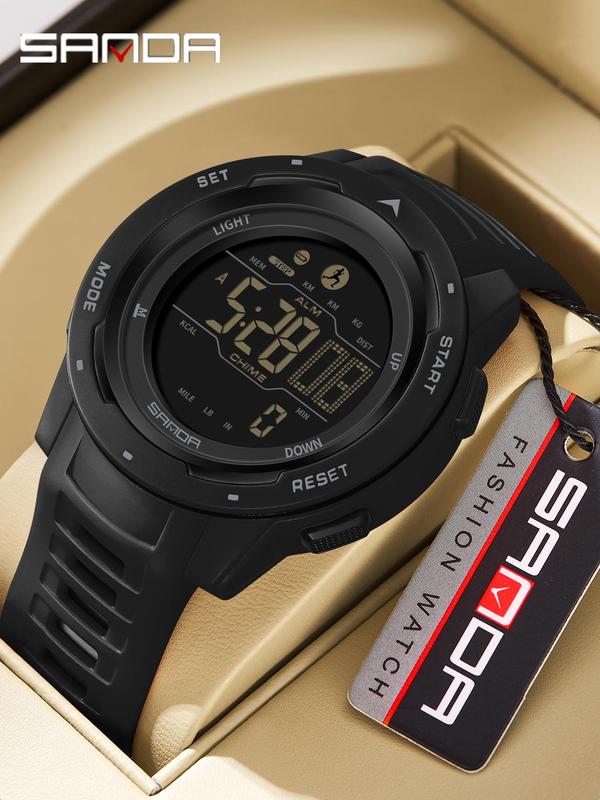 Men's Sporty Digital Watch, Fashionable Digital Watch with Luminous Dial, Digital Display Waterproof Watch for Men