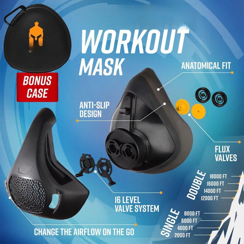 High Altitude Mask - Simulate High Altitudes - for Gym, Cardio, Fitness, Running, Endurance and HIIT Training [16 Breathing Levels]