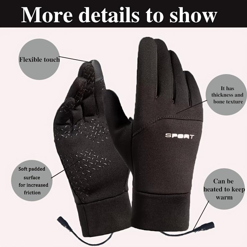 Avant-garde fashion accessories 1 Pair Unisex Winter Warmers - USB Heated Gloves with Touch Screen, Enhanced Grip, Soft Padding, Universal Fit, Polyester Blend, USB Powered (Bring Your Own Power Bank)