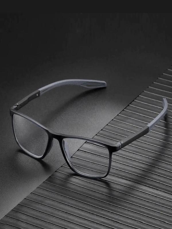 Square Color Block Clear Lenses Eyeglasses for Everyday Use, Basic Eyeglasses for Work, Daily Clothing Decor, Perfect for Student with Lens Cleaning Cloth Case