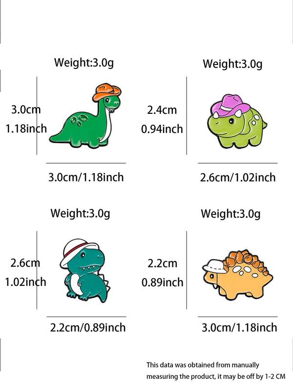 Summer Cartoon Dinosaur Design Brooch, Cute Animal Badge for Men & Women, Enamel Pin Suitable for Backpacks, Jeans, Scarves, Hats Decoration