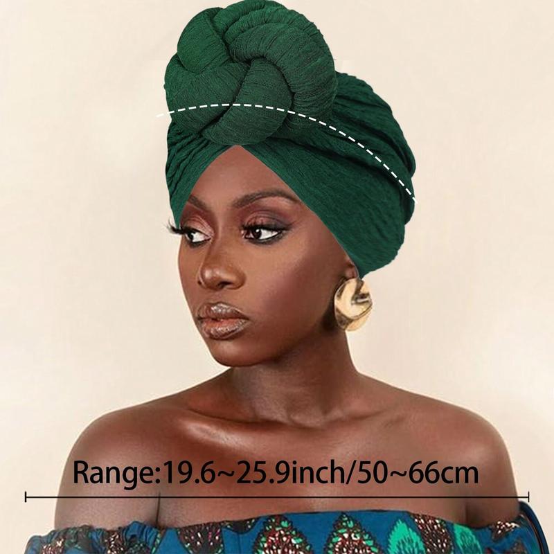 Elegant Women Turbans Solid Color Handmade Flower Knot African Fashion Chemotherapy Hat Leisure Comfortable Breathable High-End Daily Headscarf Hat