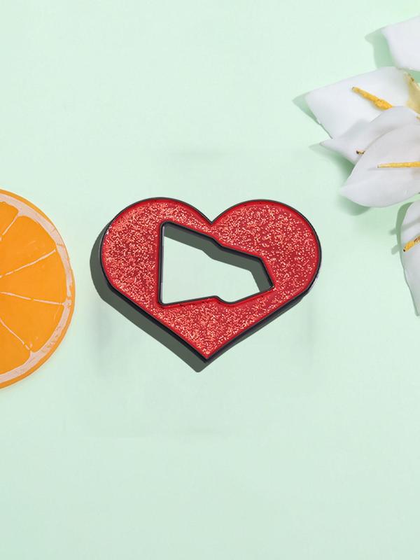 Heart Shaped Brooch, Fashionable Clothes Accessories for Women & Men for Daily Clothing Decor, Enamel Pin Suitable for Backpacks, Jeans, Scarves, Hats Decoration