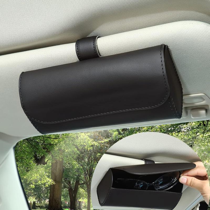 Sunglasses Holder for Car Sun Visor, Auto Eyeglasses Organizer Box, Vehicle Visor Accessories Glasses Protective Storage Case for Woman Man