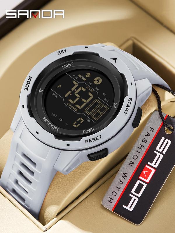 Men's Sporty Digital Watch, Fashionable Digital Watch with Luminous Dial, Digital Display Waterproof Watch for Men