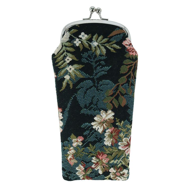 CTM Women's Floral Print Tapestry Glasses Case