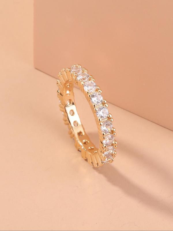 Elegant Rhinestone Decorated Ring, Fashion Accessories for Women & Men, Trendy All-match & Exquisite Jewelry for Birthday Gift